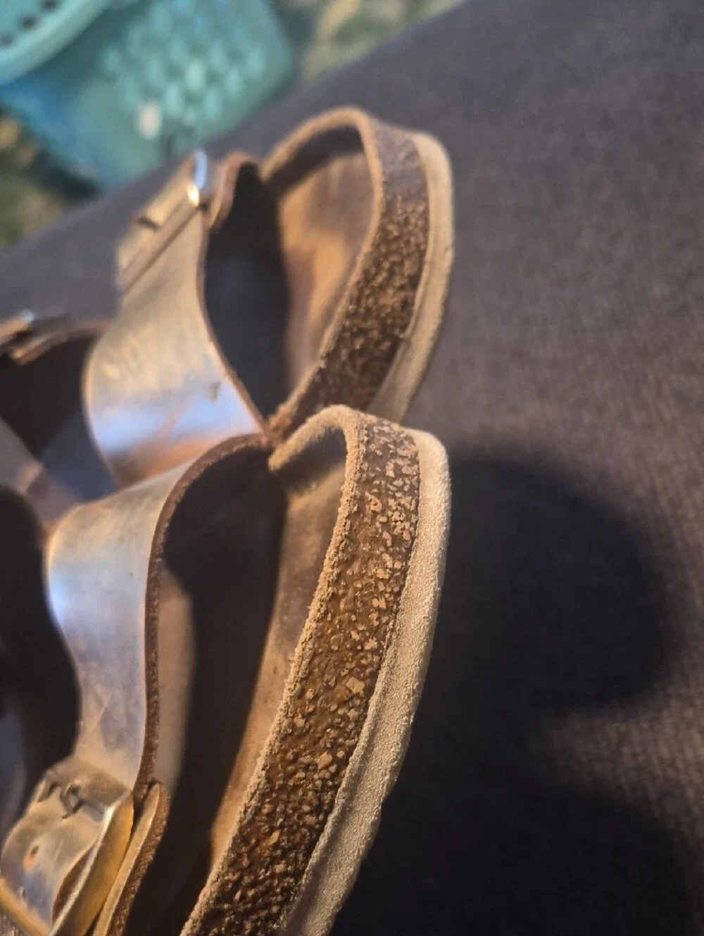 Birkenstock Men's Metallic Gold Double-Buckle Slide Sandals